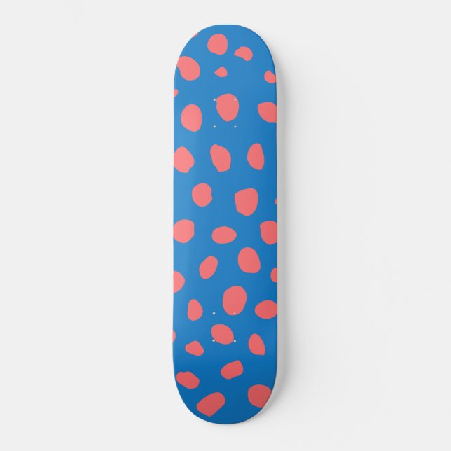 Skateboard Manchas de queso Coral Blue (Anverso)