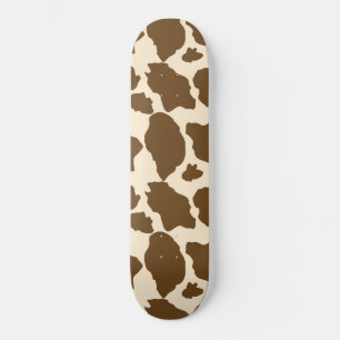 Skateboard Manchas Marrones Estampado de Vaca Granjero Animal