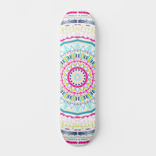 Skateboard mandala colorida