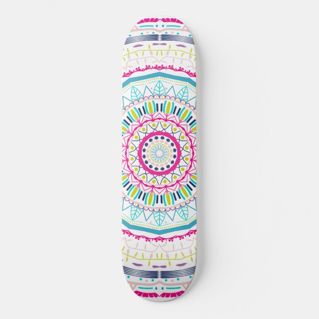 Skateboard mandala colorida (Anverso)