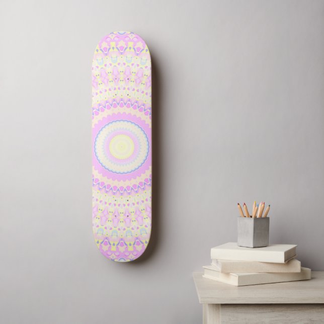 Skateboard Mandalá Colorido (Arte de la pared)