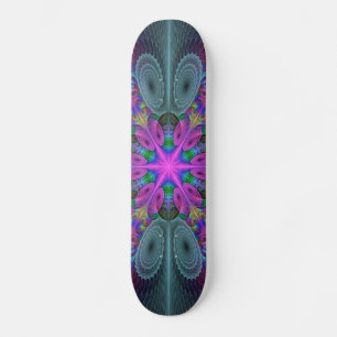 Skateboard Mandala Colorido y llamativo arte fractal Kaleidos
