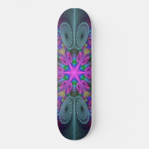 Skateboard Mandala Colorido y llamativo arte fractal Kaleidos
