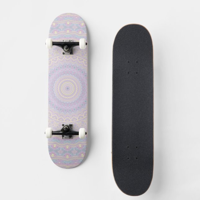 Skateboard Mandala Cyan, Amarillo, Magenta (Anverso)