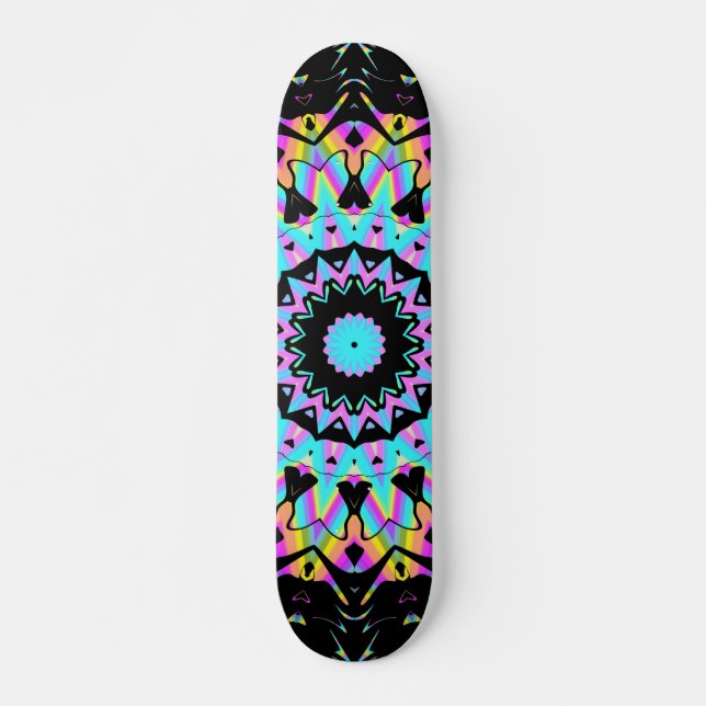 Skateboard Mandala de color caramelo de vaporwave (Anverso )