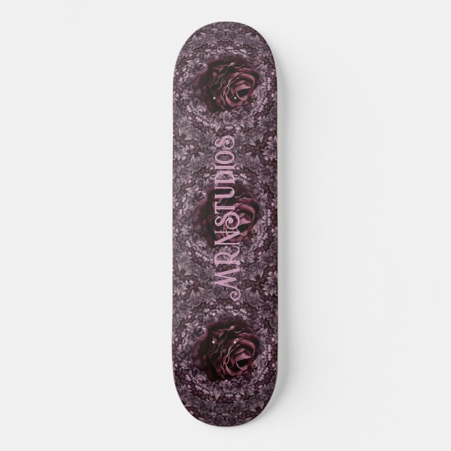 Skateboard Mandala de rosa  (Anverso)