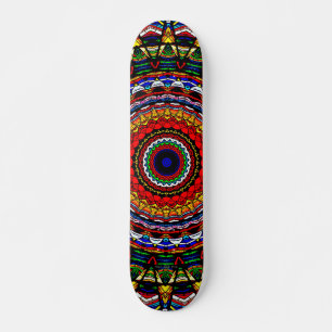 Skateboard Mandalá de Vidrio Emplomado