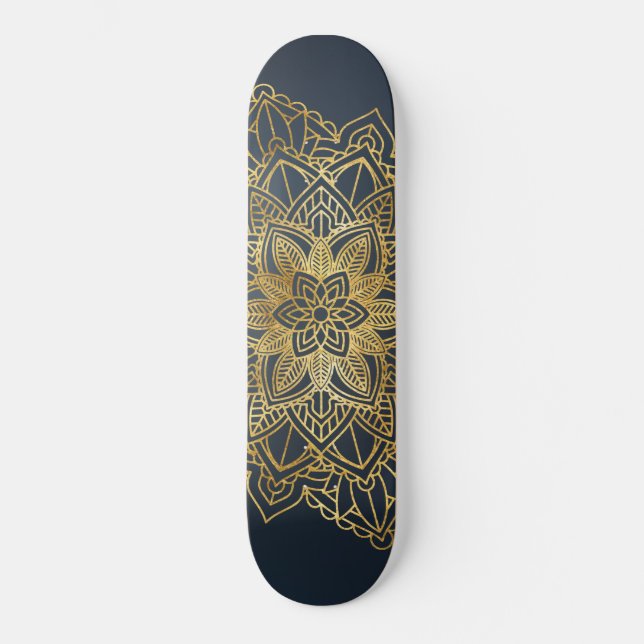 Skateboard Mandala dorada (Anverso)