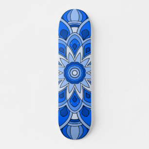Skateboard Mandala en azul