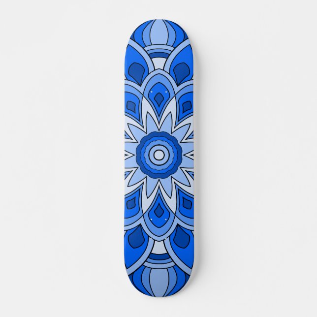 Skateboard Mandala en azul (Anverso )