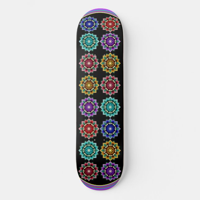 Skateboard Mandala en varios colores (Anverso)