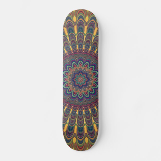 Skateboard Mandala oval bohemia (Anverso)