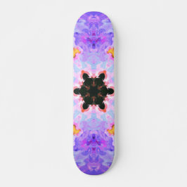 Skateboard Mandala psicodélica flor rosa azul y amarillo