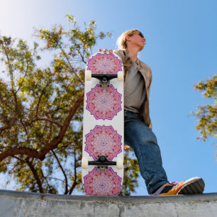 Skateboard mandala rosa