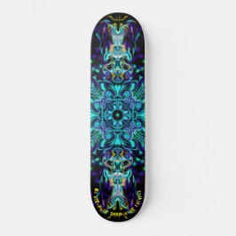 Skateboard Mandala verde Verde azulada psicodélica bohemia