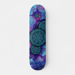 Skateboard Mandalas azules del espacio
