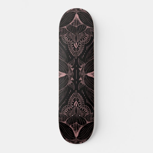 Skateboard Mandalas de flores 2 (Anverso)