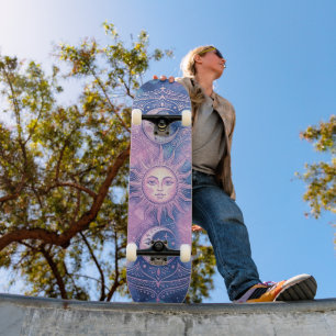 Skateboard Mandalas de Galaxia de Nebulosa del Sol y la Luna 