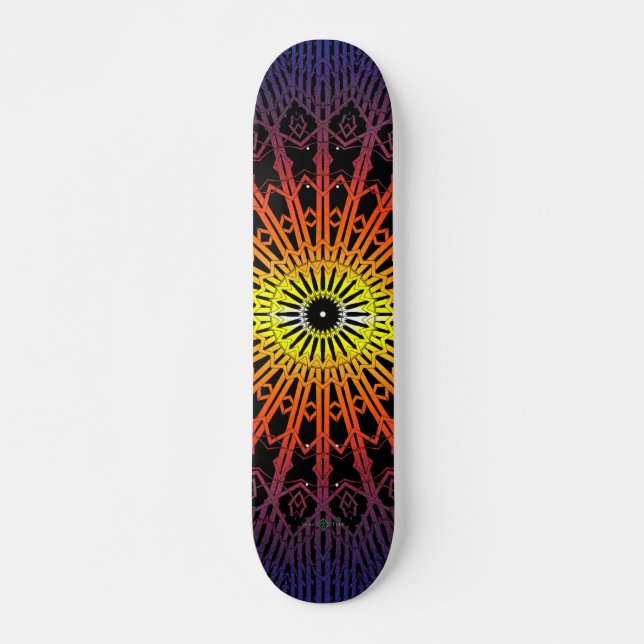 Skateboard Mandalas del espejo mágico (Arcoíris) (Anverso )