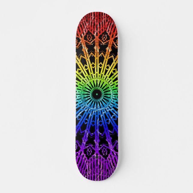 Skateboard Mandalas del espejo mágico ( Arcoíris 2 ) (Anverso )