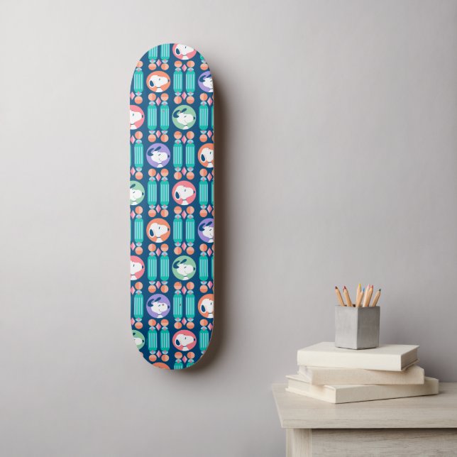 Skateboard Maní | Patrón de sueños de deco azul oscuro Snoopy (Arte de la pared)