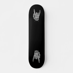 Skateboard Mano de esqueleto, roca y rollo