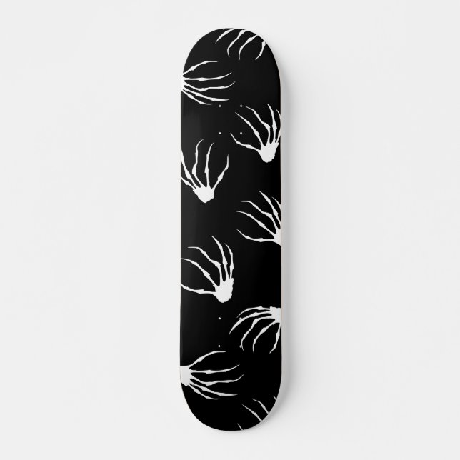 Skateboard Manos de esqueleto - Negro (Anverso )