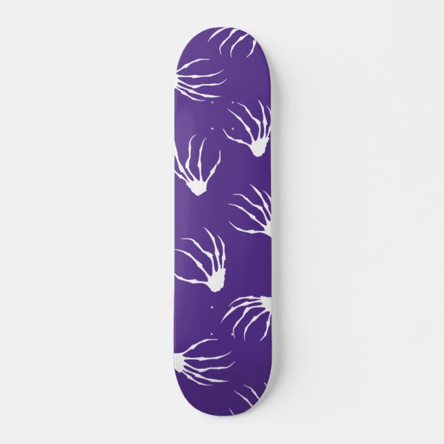 Skateboard Manos de esqueleto - Púrpura (Anverso )
