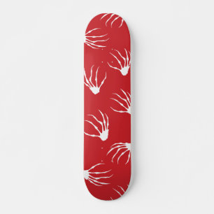 Skateboard Manos de esqueleto - Rojo