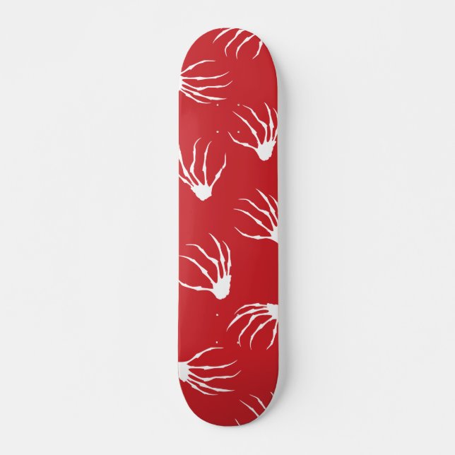 Skateboard Manos de esqueleto - Rojo (Anverso )