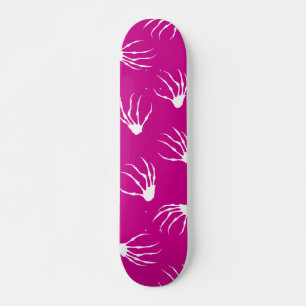 Skateboard Manos de esqueleto - Rosa caliente