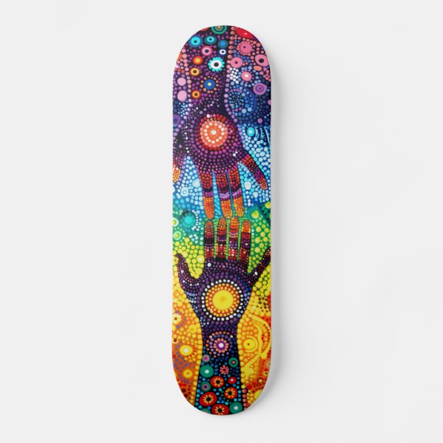 Skateboard Manos místicas - Estilo aborigen - Cubierta para s (Anverso)