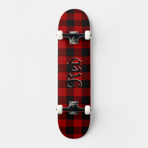 Skateboard Manta de cuadros geométricos Buffalo roja Sport De