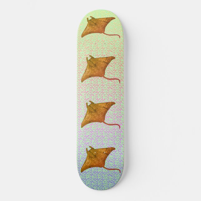 Skateboard Manta Ray Flames (Anverso)