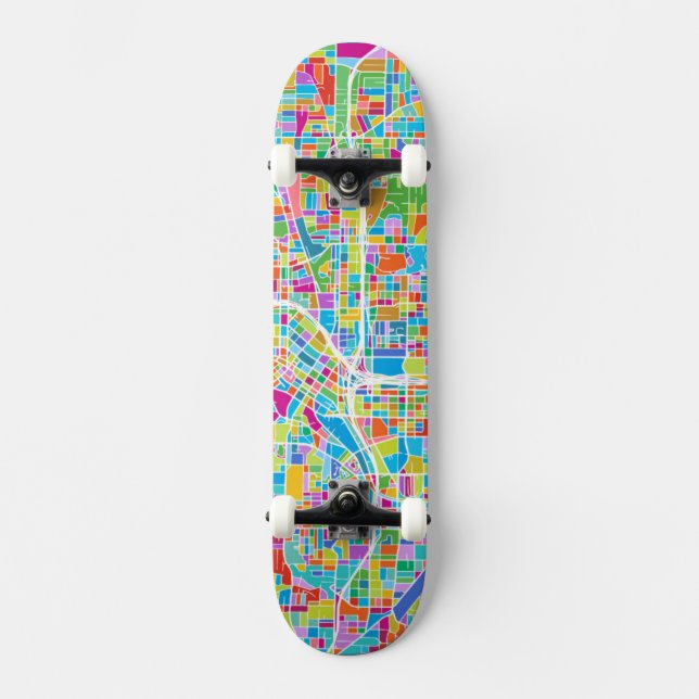 Skateboard Mapa colorido de Atlanta (Anverso)