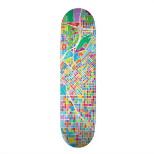 Skateboard Mapa colorido de Denver