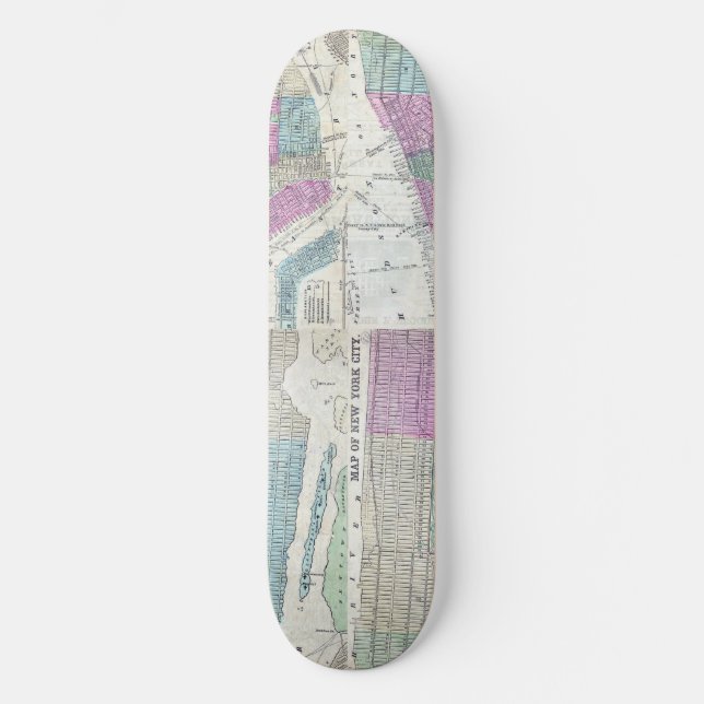 Skateboard Mapa de 1870 Parque Central de Nueva York (Anverso)