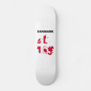 Skateboard Mapa de bandera de Dinamarca