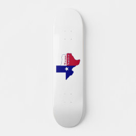 Skateboard Mapa de bandera nativa de Texas