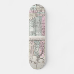 Skateboard Mapa de época de Chicago y St. Louis (1855)