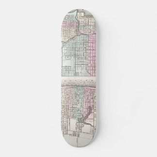 Skateboard Mapa de época de Chicago y St. Louis (1855)