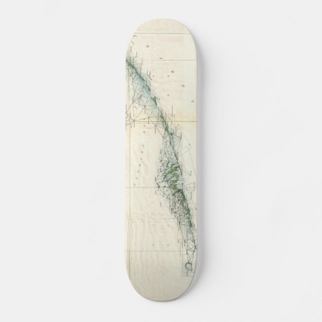 Skateboard Mapa de época de las llaves de Florida (1859) (Anverso)
