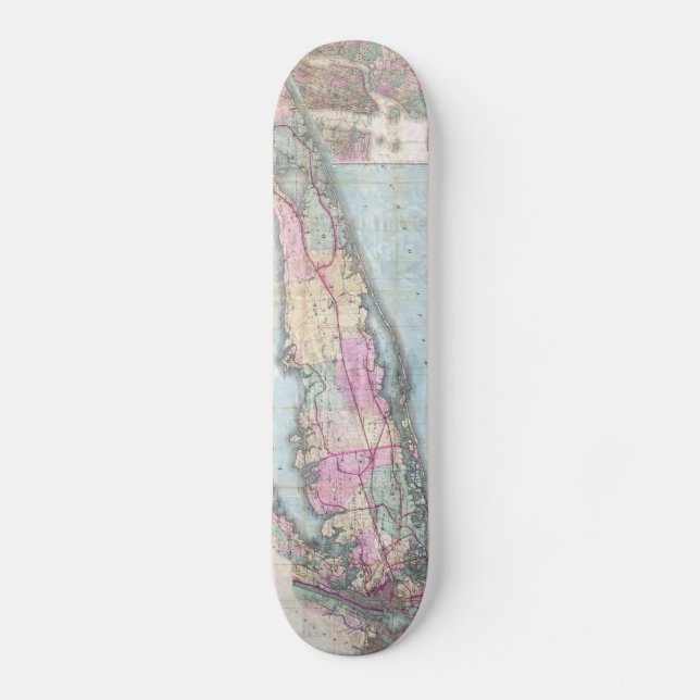 Skateboard Mapa de época de Long Island (1880) (Anverso)