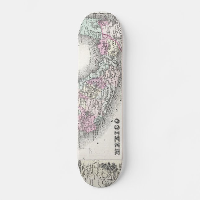 Skateboard Mapa de época de México (1855) (Anverso)