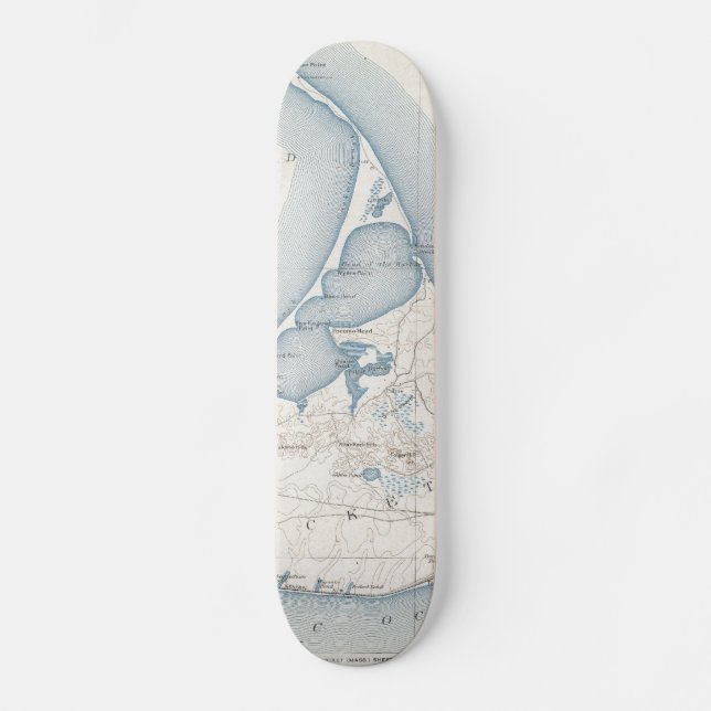 Skateboard Mapa de época de Nantucket (1919) (Anverso)