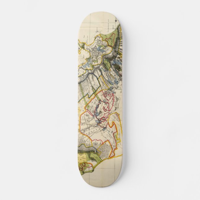 Skateboard Mapa de época de Oahu Hawaii (1906) (Anverso)