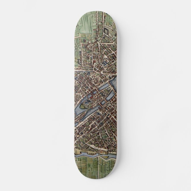 Skateboard Mapa de época de París (1657) (Anverso)