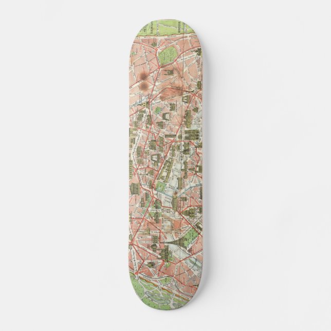 Skateboard Mapa de época de París (1920) (Anverso)