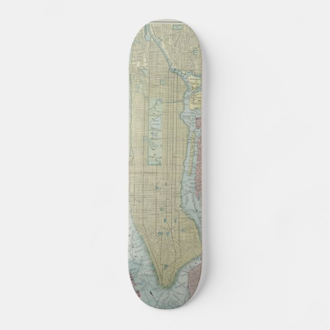 Skateboard Mapa de la época de Nueva York (1901) (Anverso)