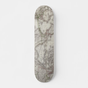 Skateboard Mapa de líneas del telégrafo mundial vintage (1855